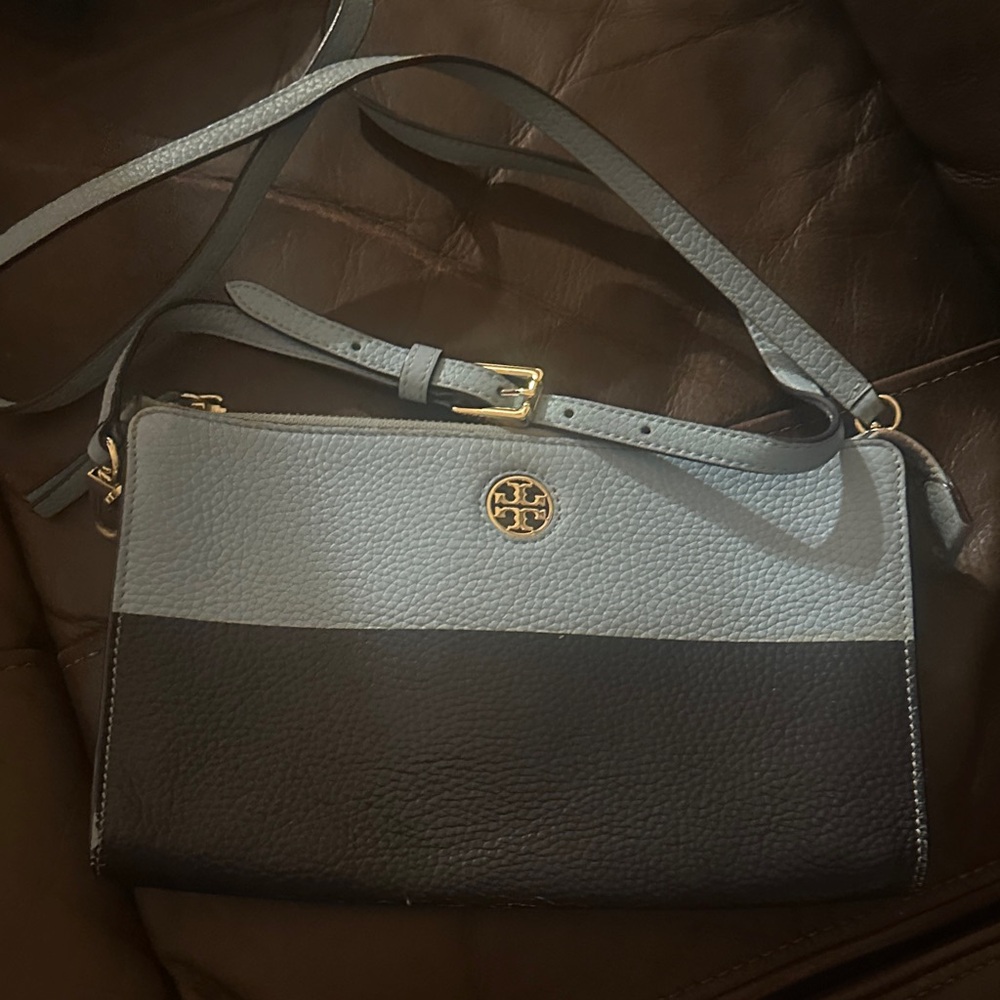 Tory Burch Two-Tone Navy and Light Blue Crossbody Bag